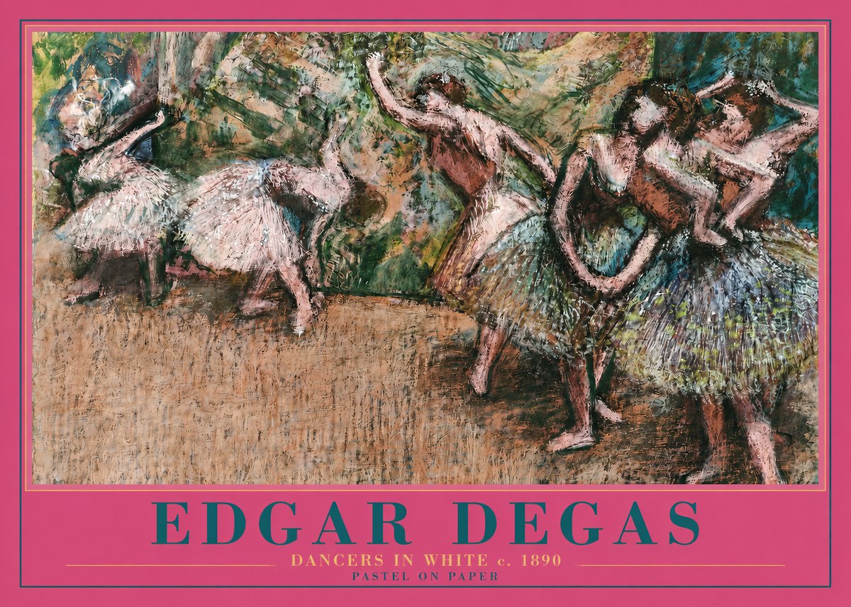 Edgar Degas Dancers in White C. 1890 No2 - Affiche
