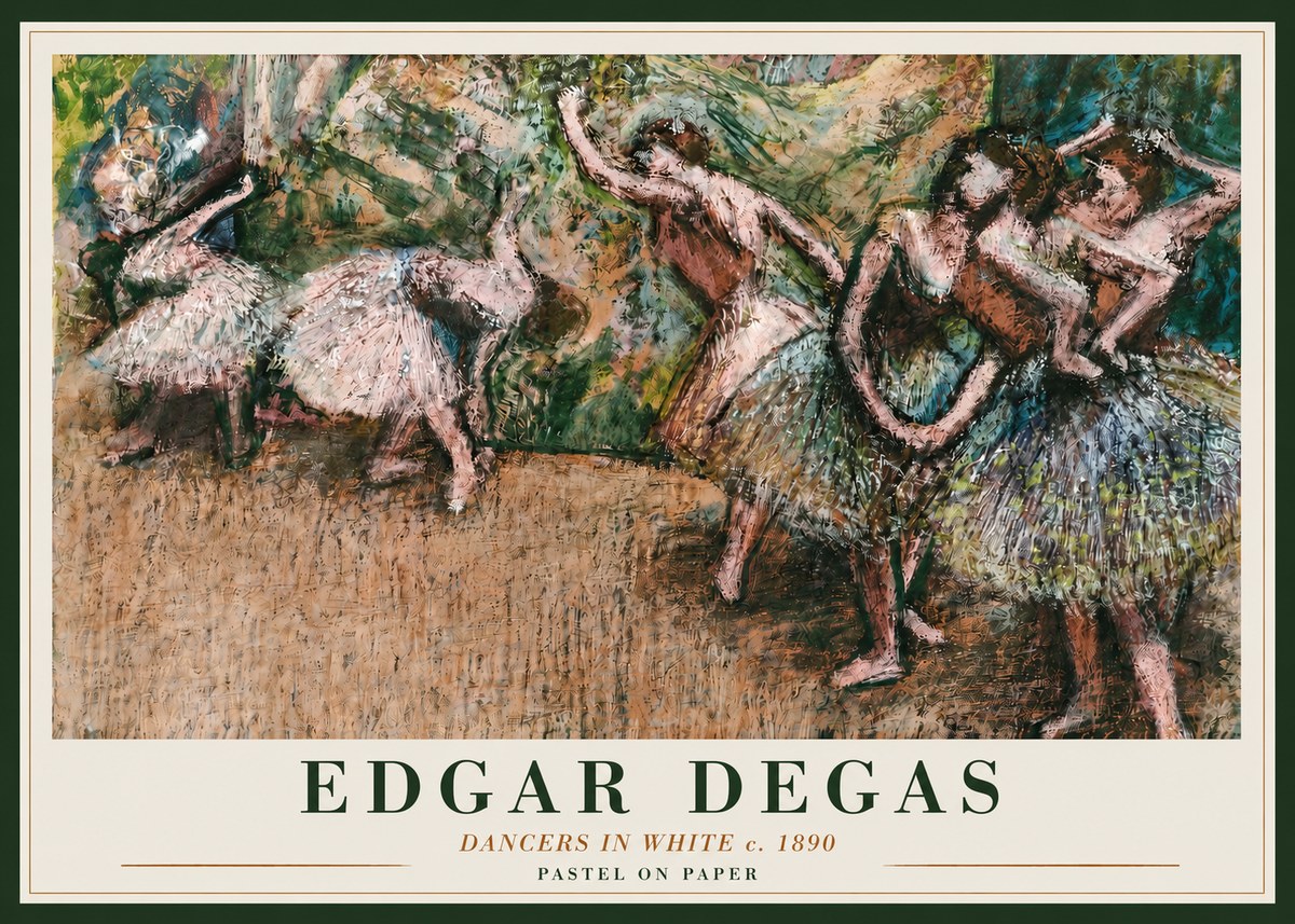 Edgar Degas Dancers in White C. 1890 No3 - Affiche
