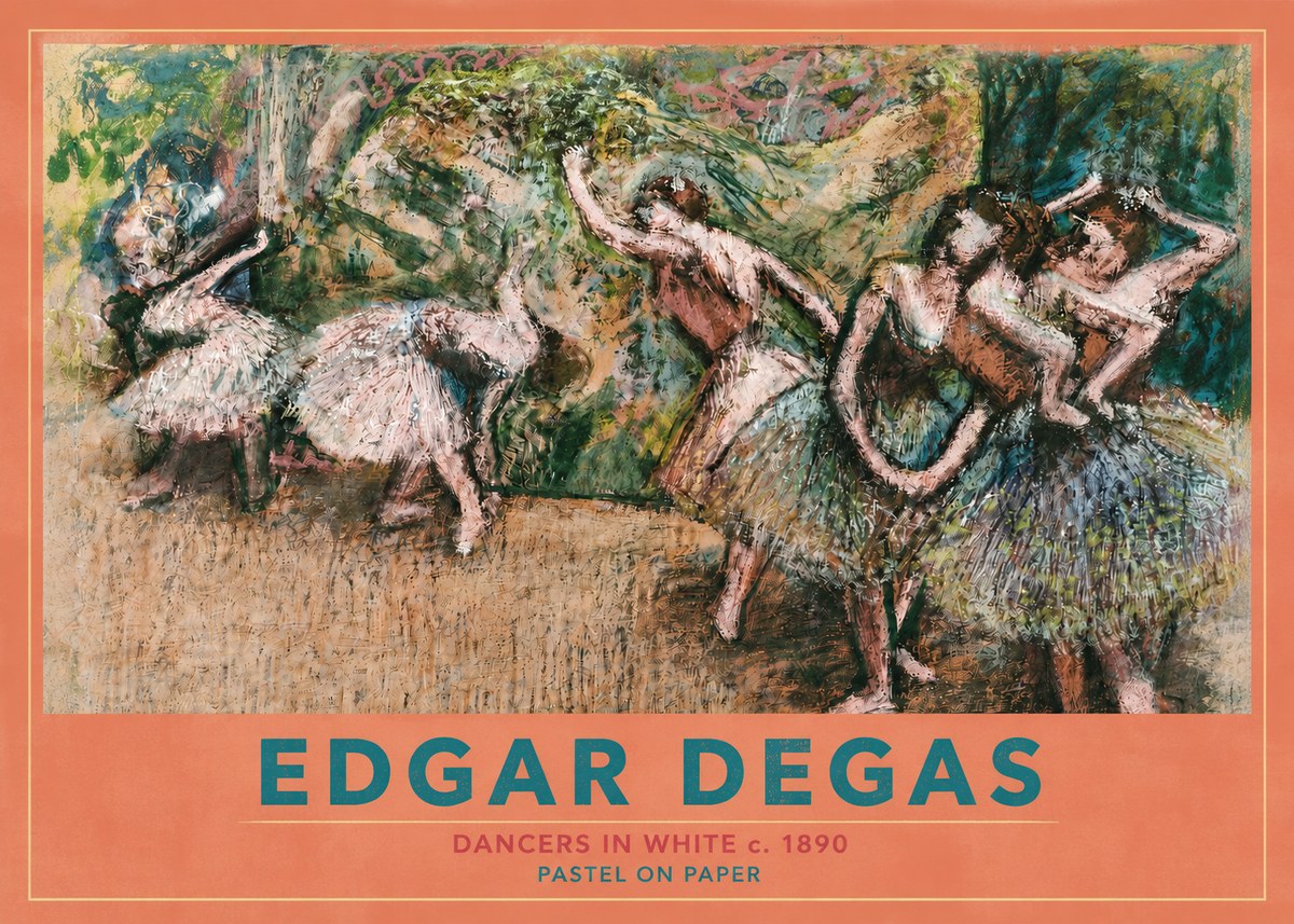 Edgar Degas Dancers in White C. 1890 No4 - Affiche