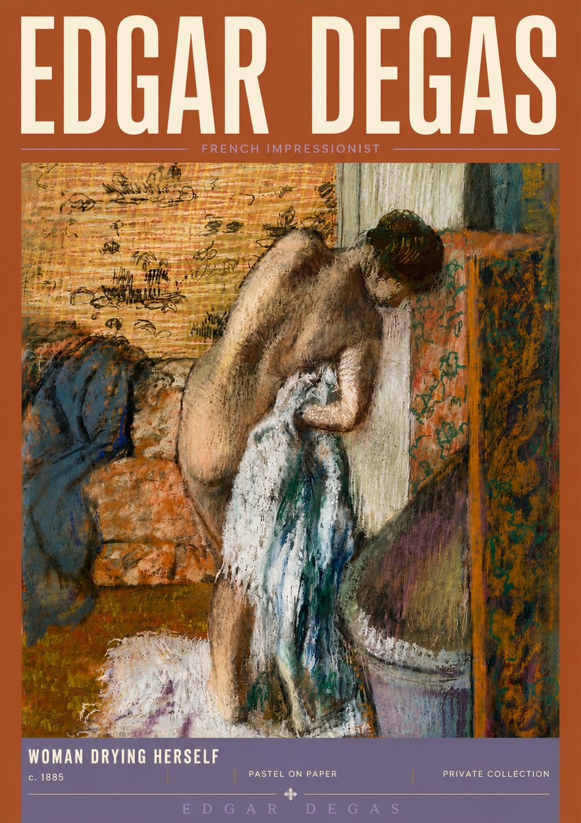 Edgar Degas Woman Drying Herself II No6 - Affiche