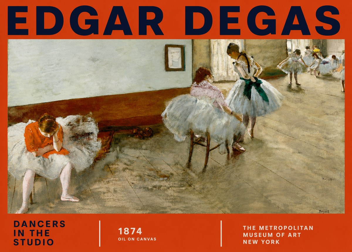 Edgar Degas Dancers in the Studio No2 - Affiche