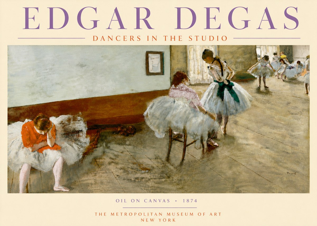 Edgar Degas Dancers in the Studio No4 - Affiche