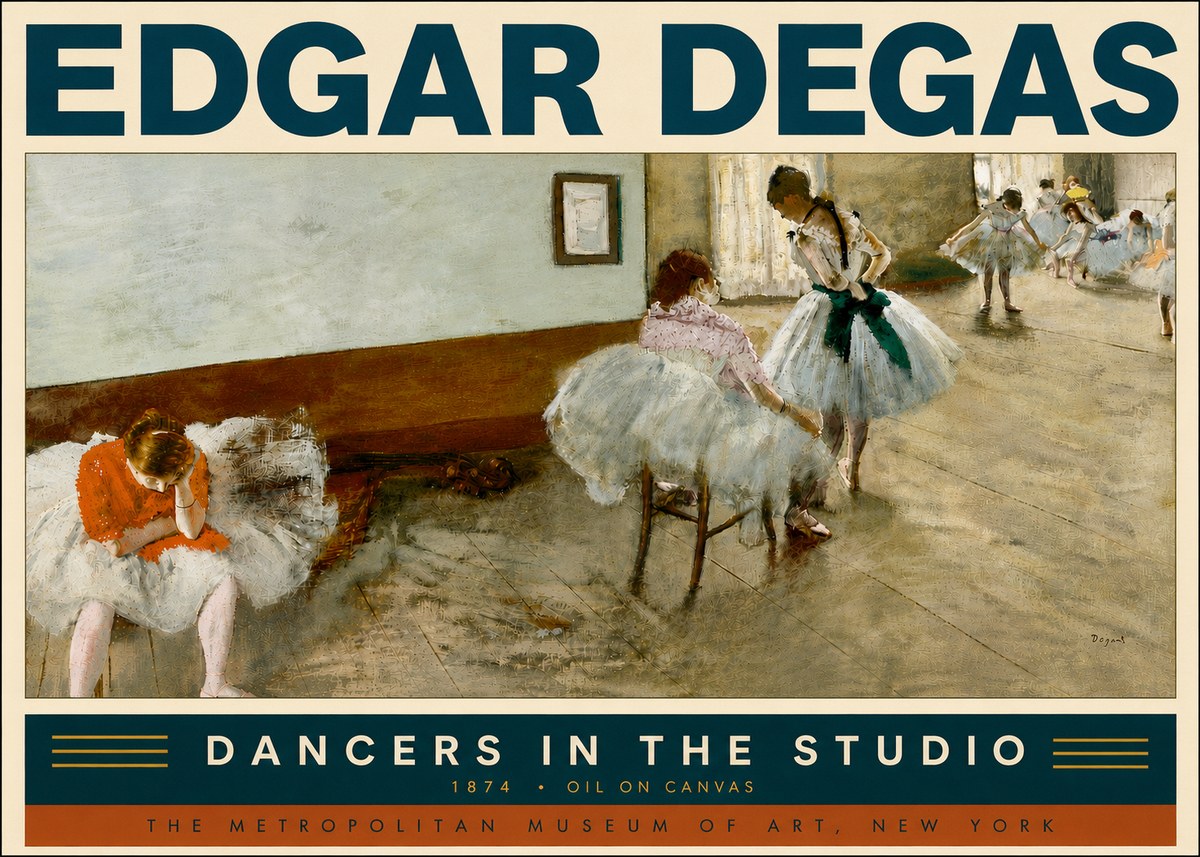 Edgar Degas Dancers in the Studio No5 - Affiche