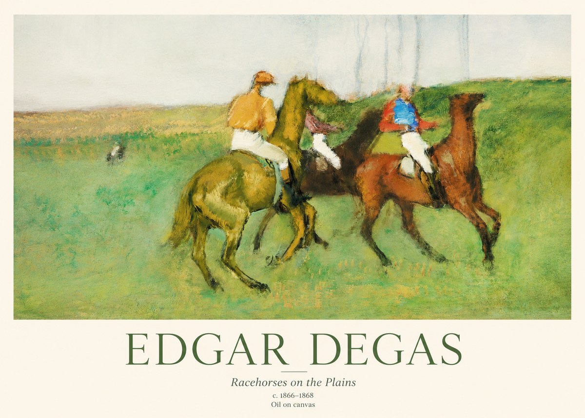 Edgar Degas Racehorses on the Plains No1 - Affiche