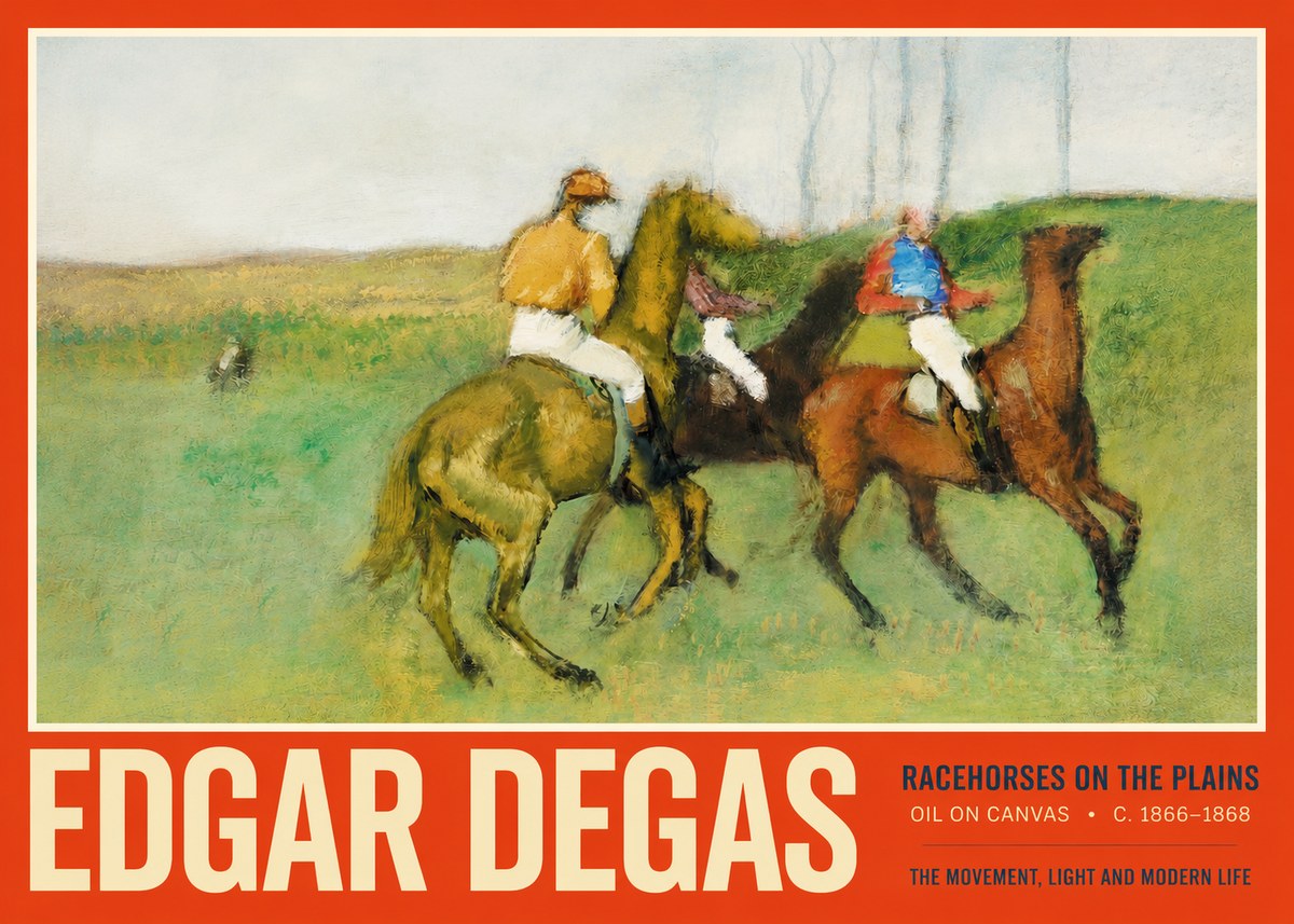 Edgar Degas Racehorses on the Plains No2 - Affiche