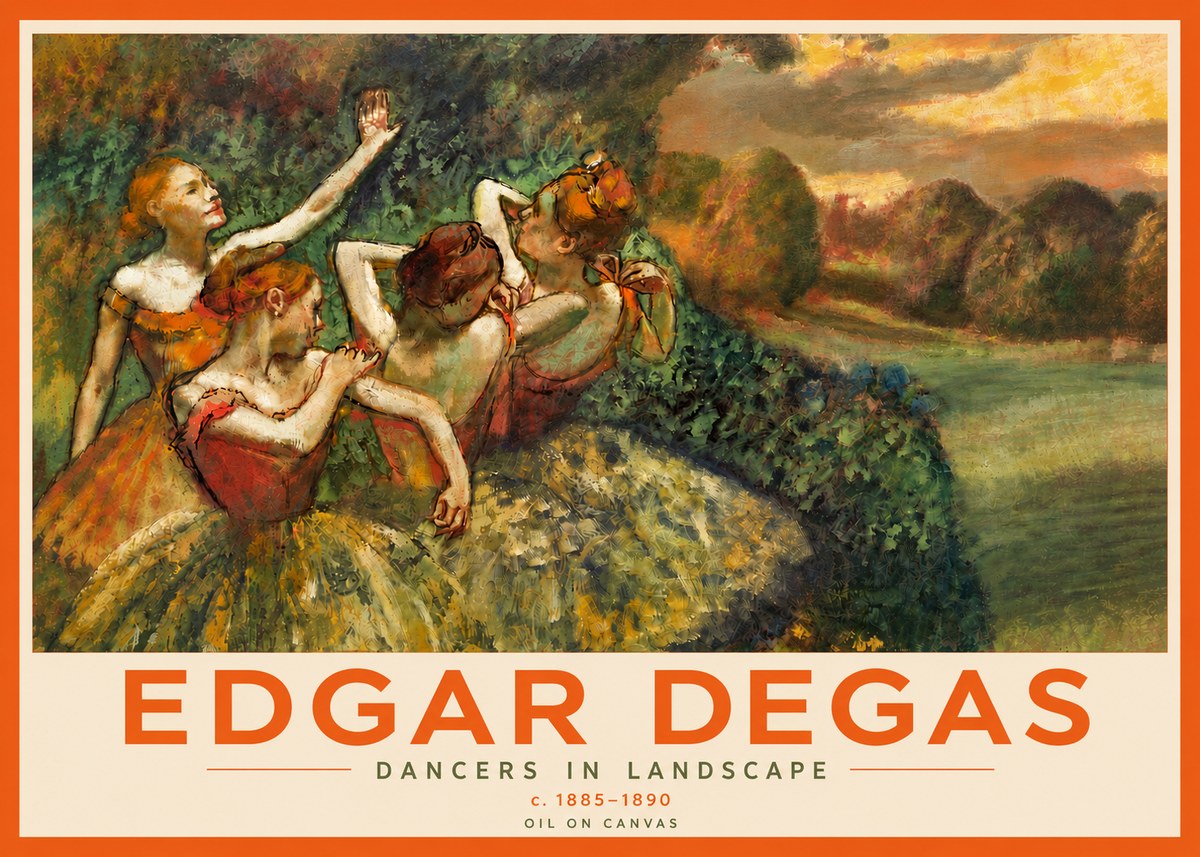 Edgar Degas Dancers in Landscape II No5 - Affiche