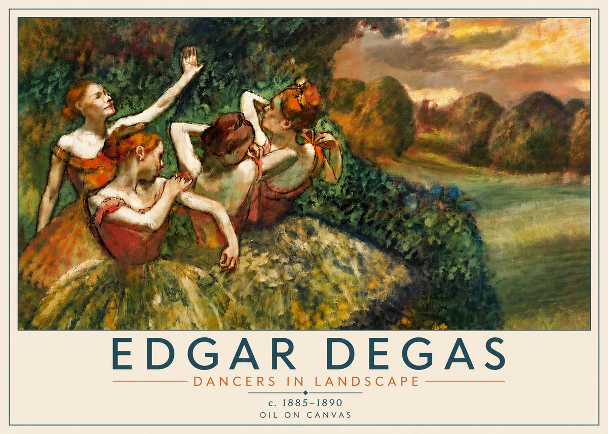 Edgar Degas Dancers in Landscape II No6 - Affiche