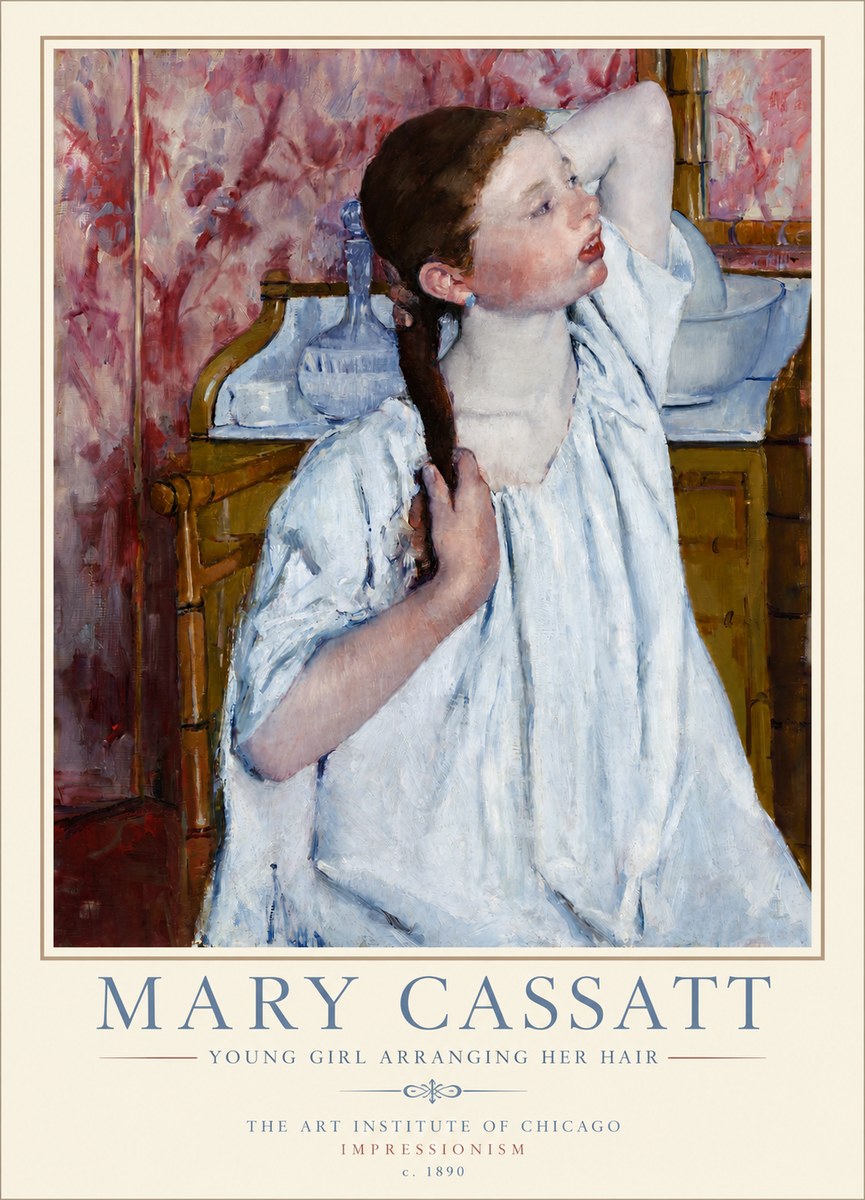 Mary Cassatt Young Girl Arranging Her Hair No3 - Affiche
