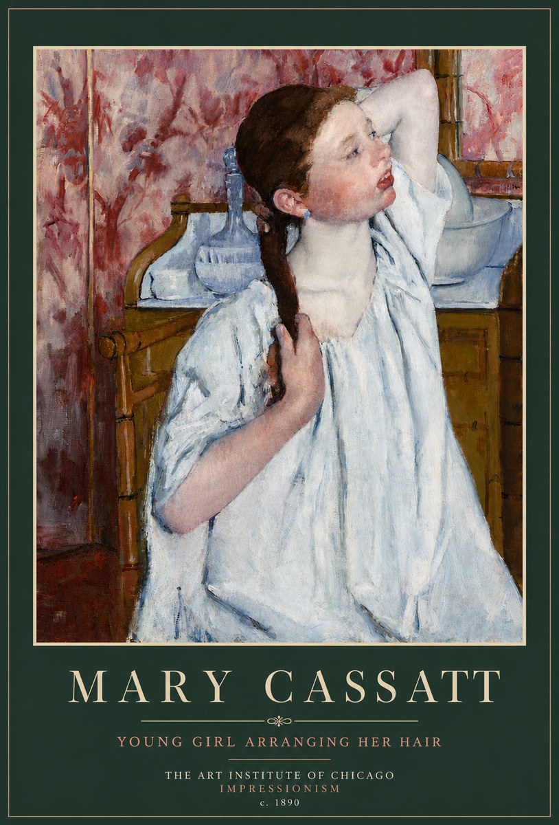 Mary Cassatt Young Girl Arranging Her Hair No6 - Affiche