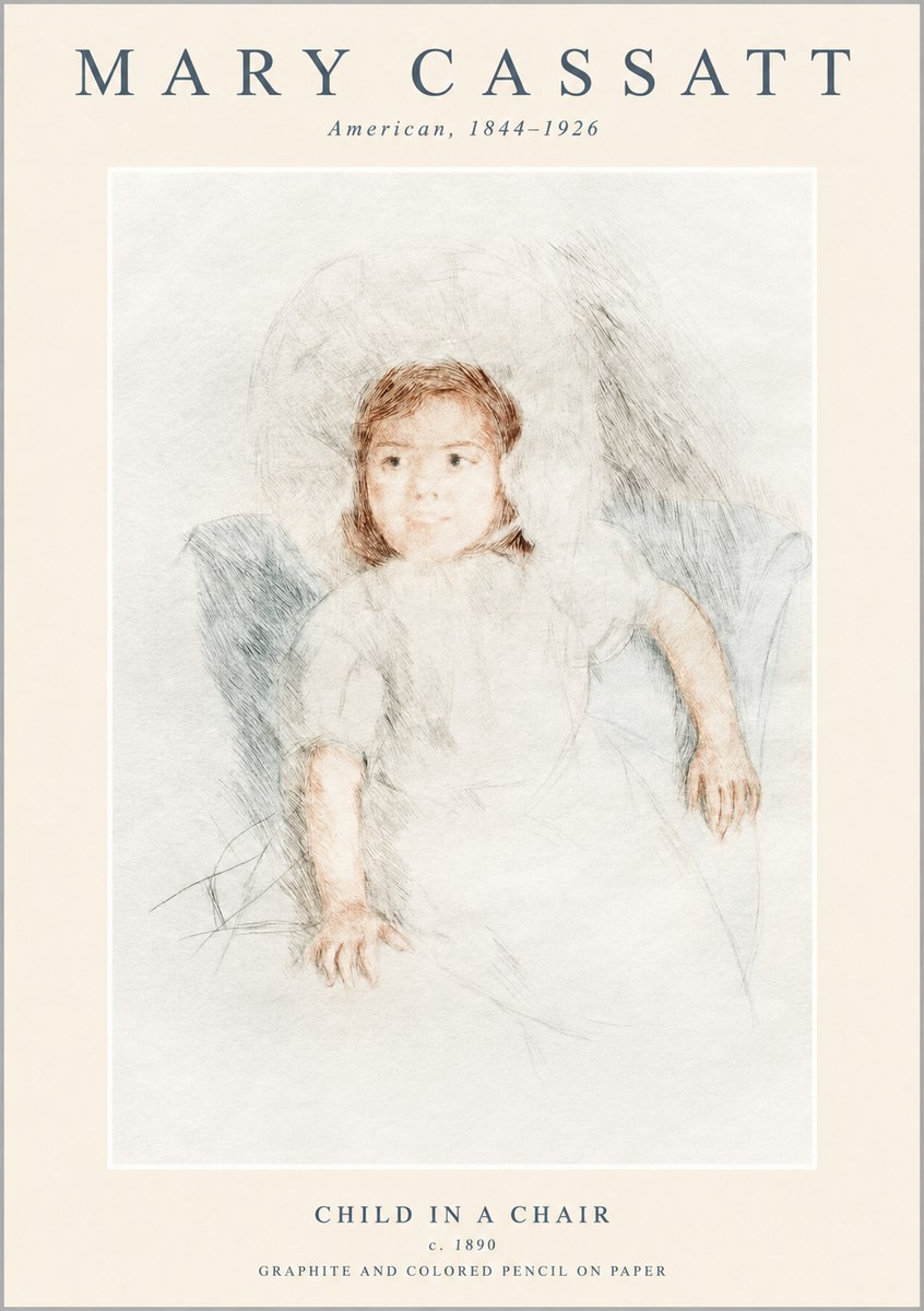 Mary Cassatt Child in a Chair No1 - Affiche