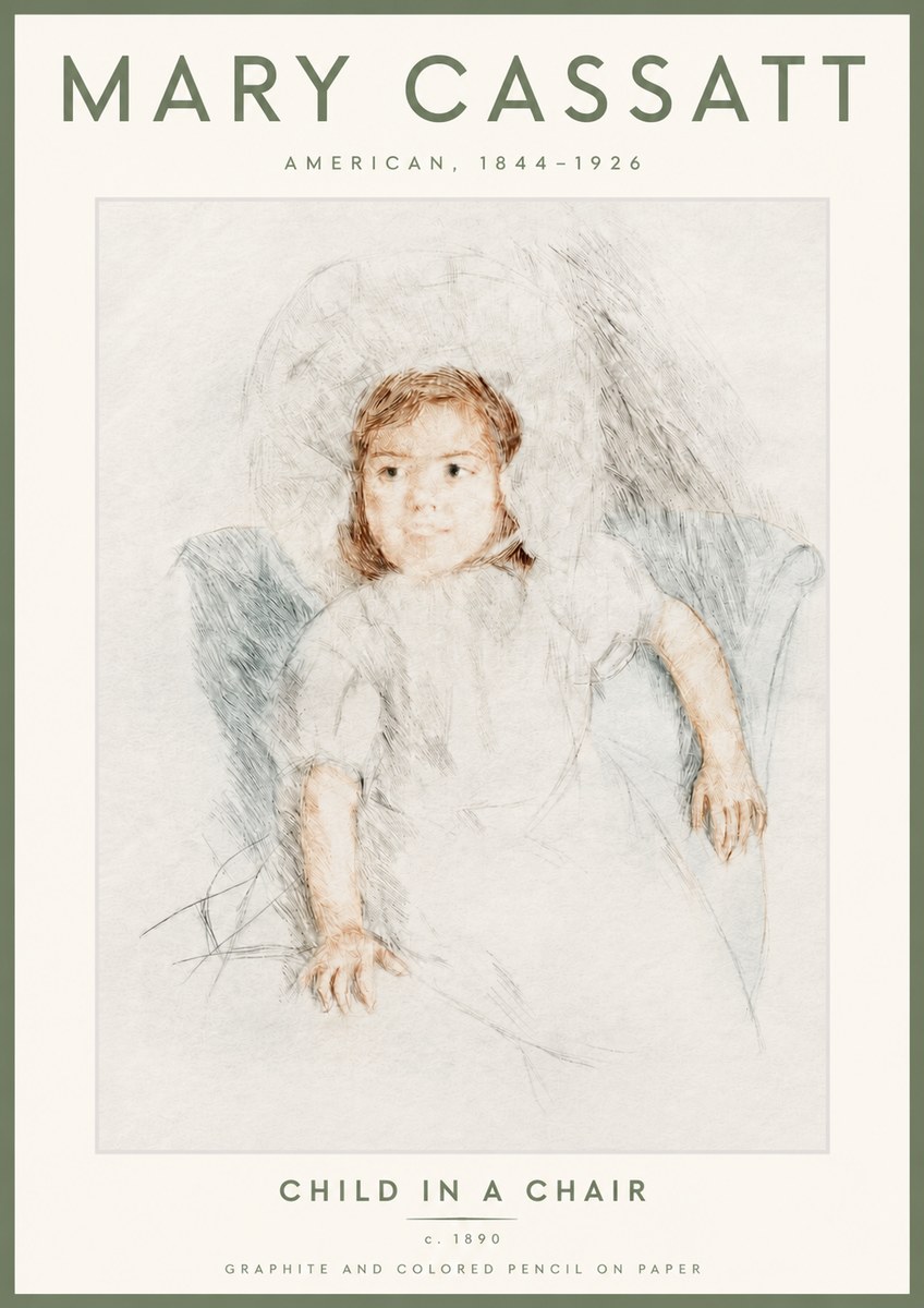 Mary Cassatt Child in a Chair No4 - Affiche