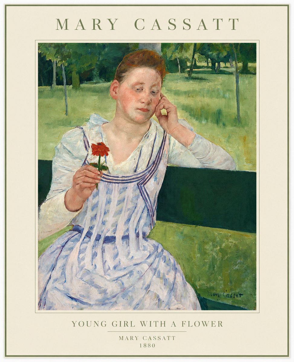 Mary Cassatt Young Girl with a Flower No1 - Affiche