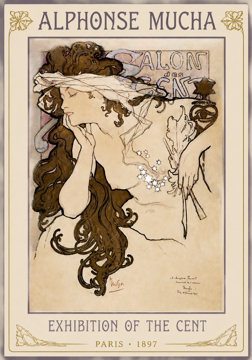 Mucha Salon Des Cent No4 - Affiche