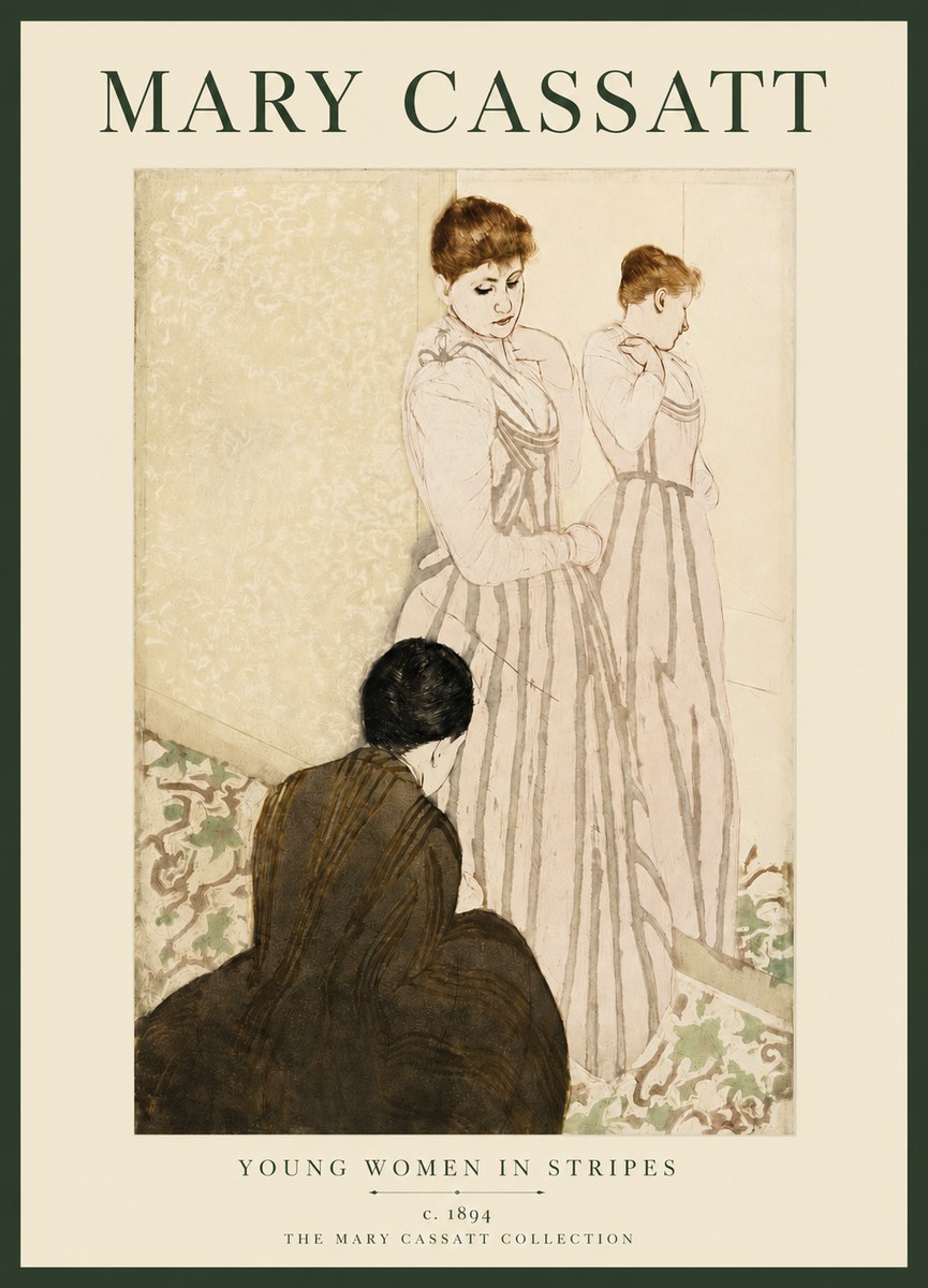 Mary Cassatt Young Women in Stripes No3 - Affiche