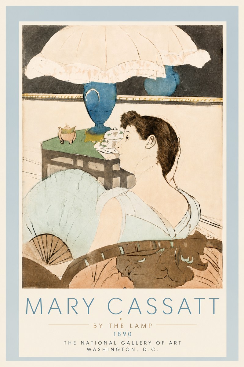 Mary Cassatt By the Lamp No5 - Affiche