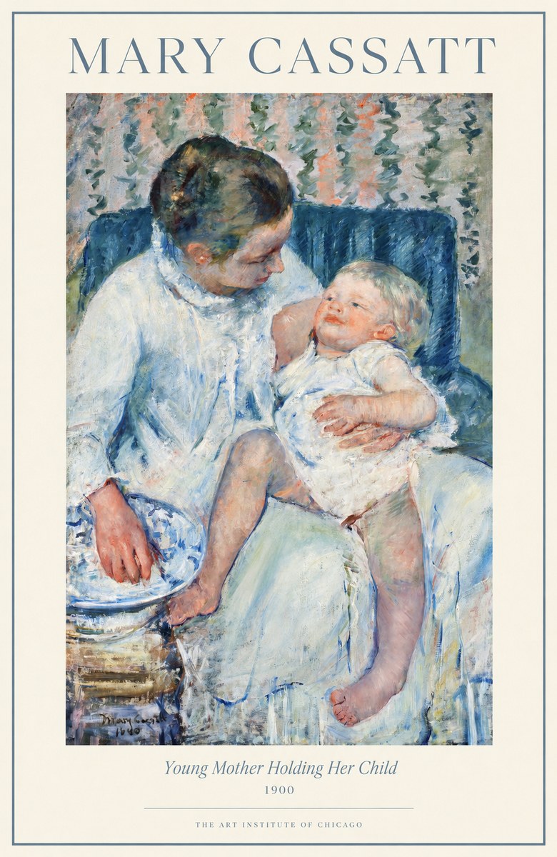 Mary Cassatt Young Mother Holding Her Child No1 - Affiche