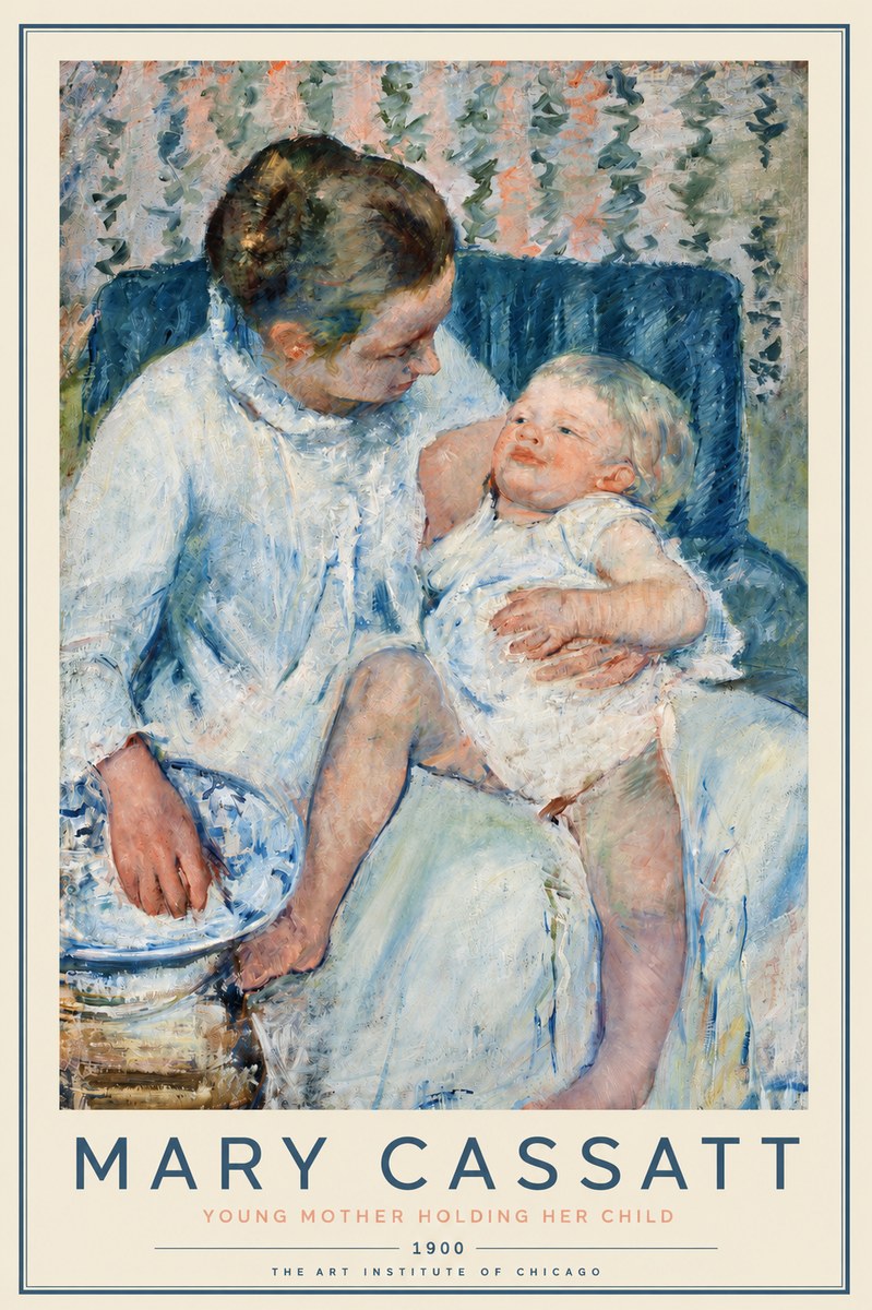 Mary Cassatt Young Mother Holding Her Child No2 - Affiche