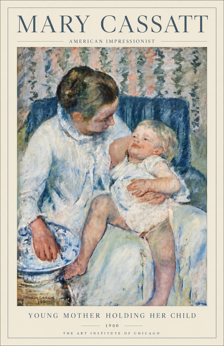 Mary Cassatt Young Mother Holding Her Child No4 - Affiche