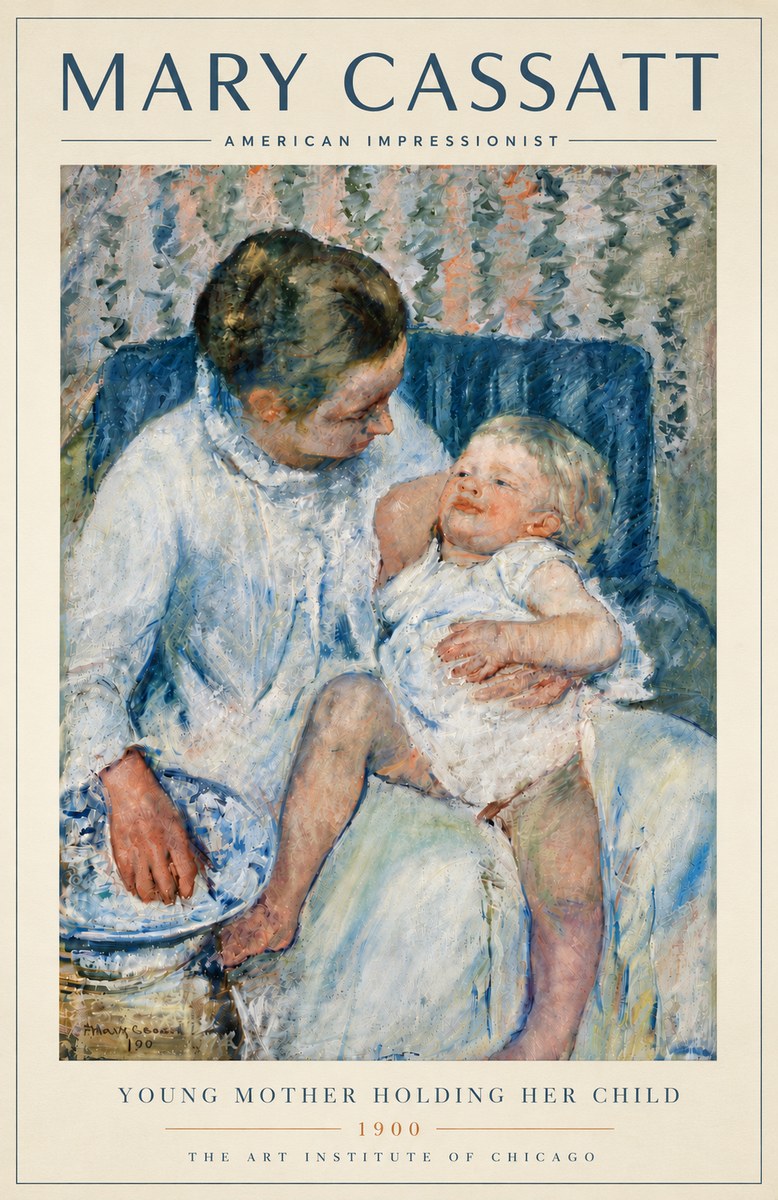 Mary Cassatt Young Mother Holding Her Child No6 - Affiche