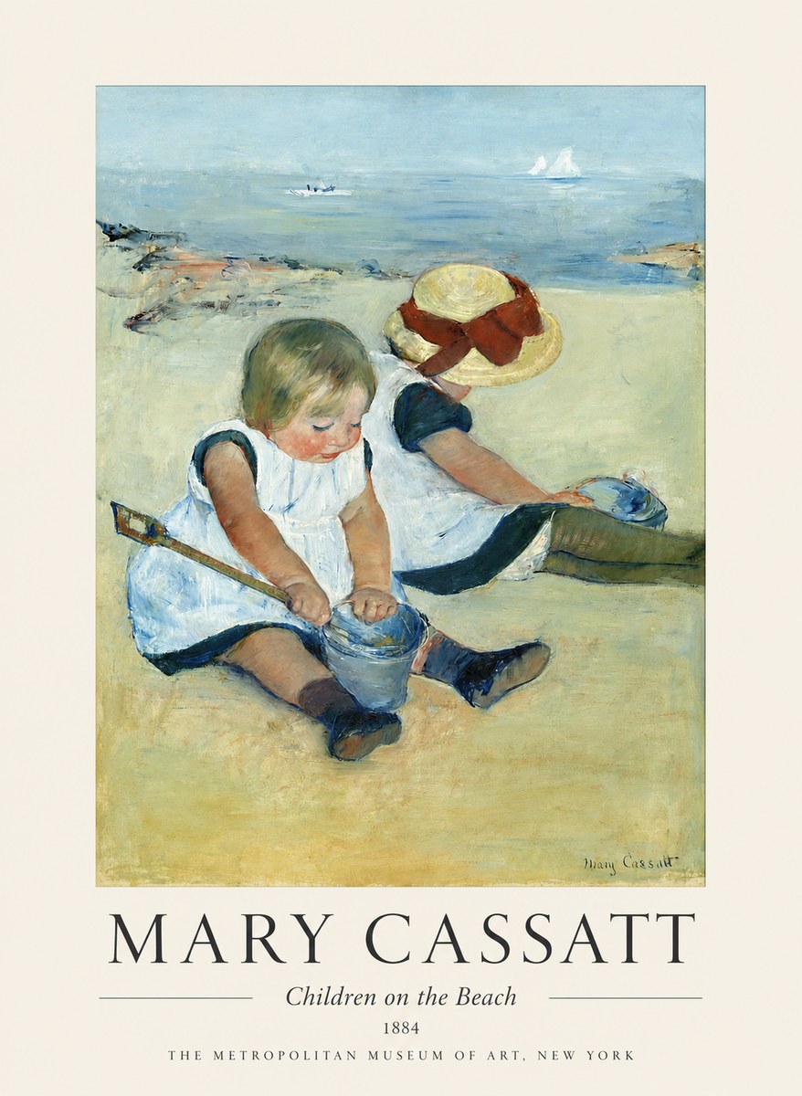 Mary Cassatt Children on the Beach No1 - Affiche