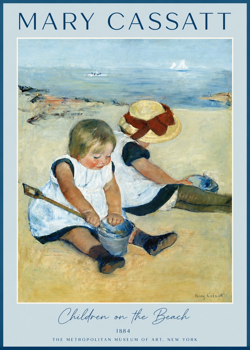 Mary Cassatt Children on the Beach No2 - Affiche