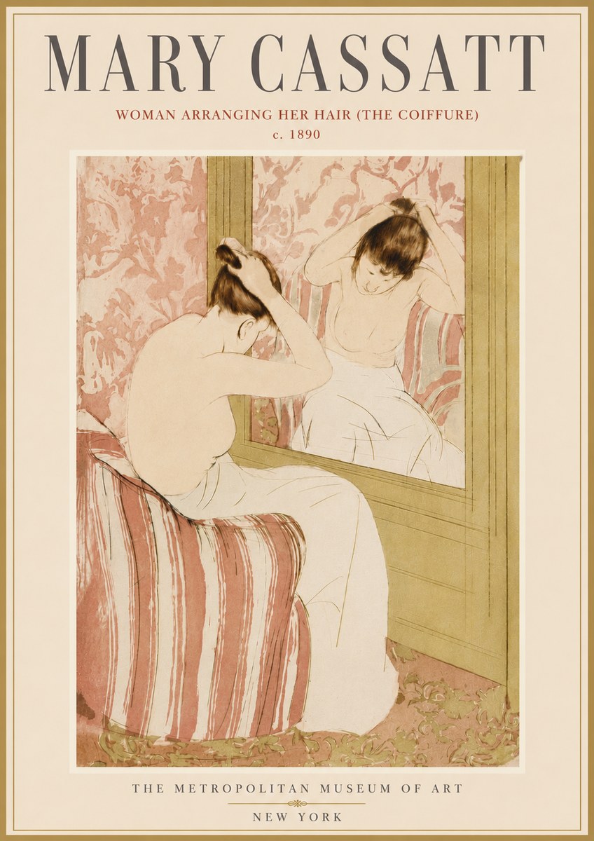 Mary Cassatt Woman Arranging Her Hair (the Coiffure) No6 - Affiche