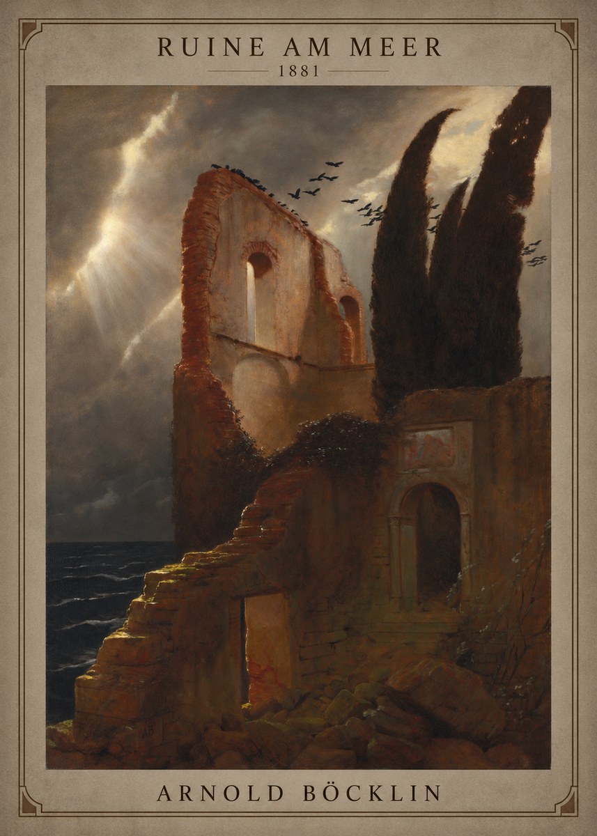 Arnold Böcklin Ruine Am Meer · 1881 No3 - Affiche