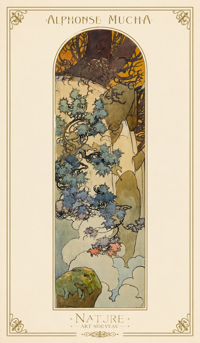 Mucha Nature No1 - Affiche
