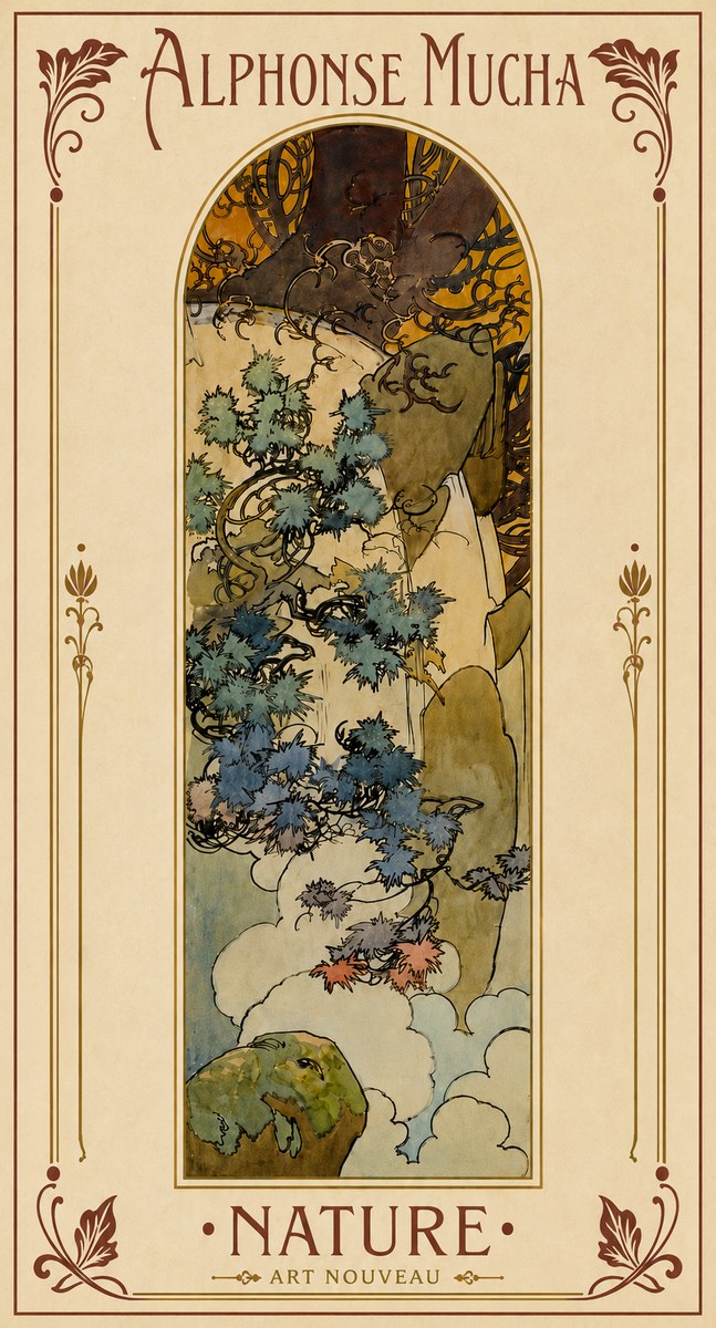 Mucha Nature No5 - Affiche