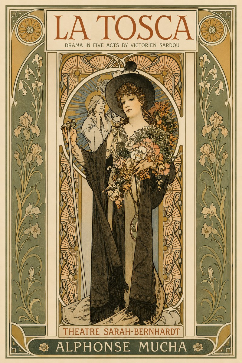 Mucha La Tosca No3 - Affiche