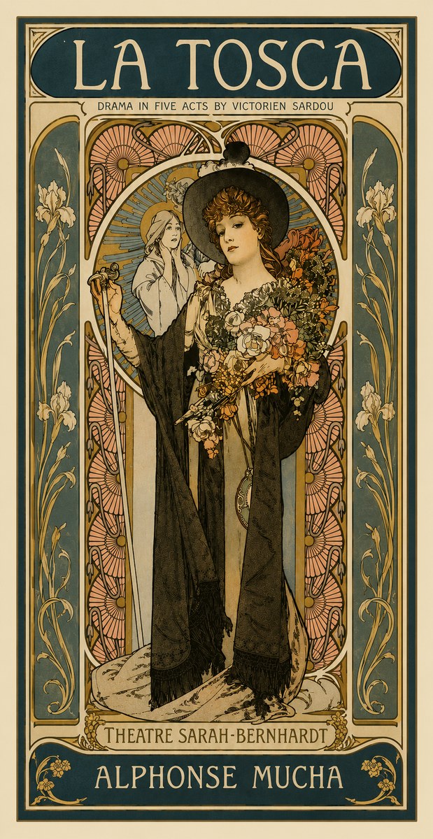 Mucha La Tosca No4 - Affiche