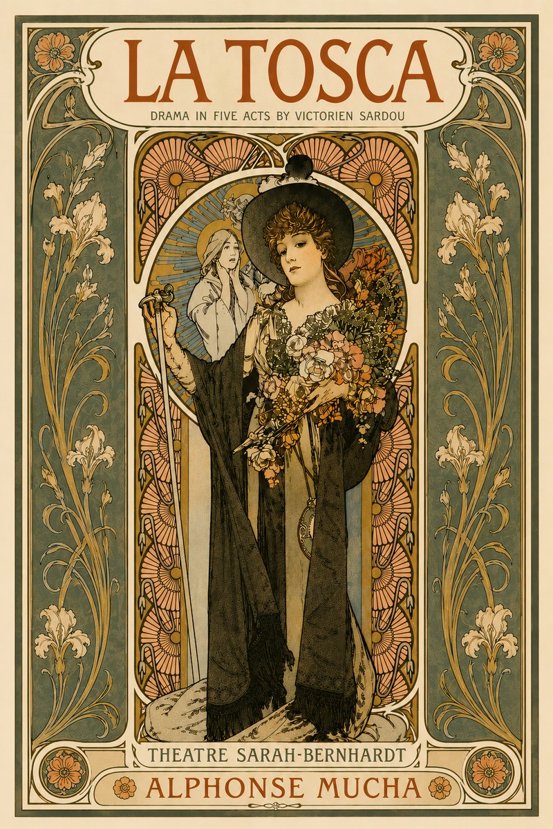 Mucha La Tosca No6 - Affiche