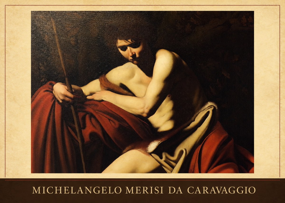 Michelangelo Merisi da Caravaggio Saint John the Baptist I No3 - Affiche