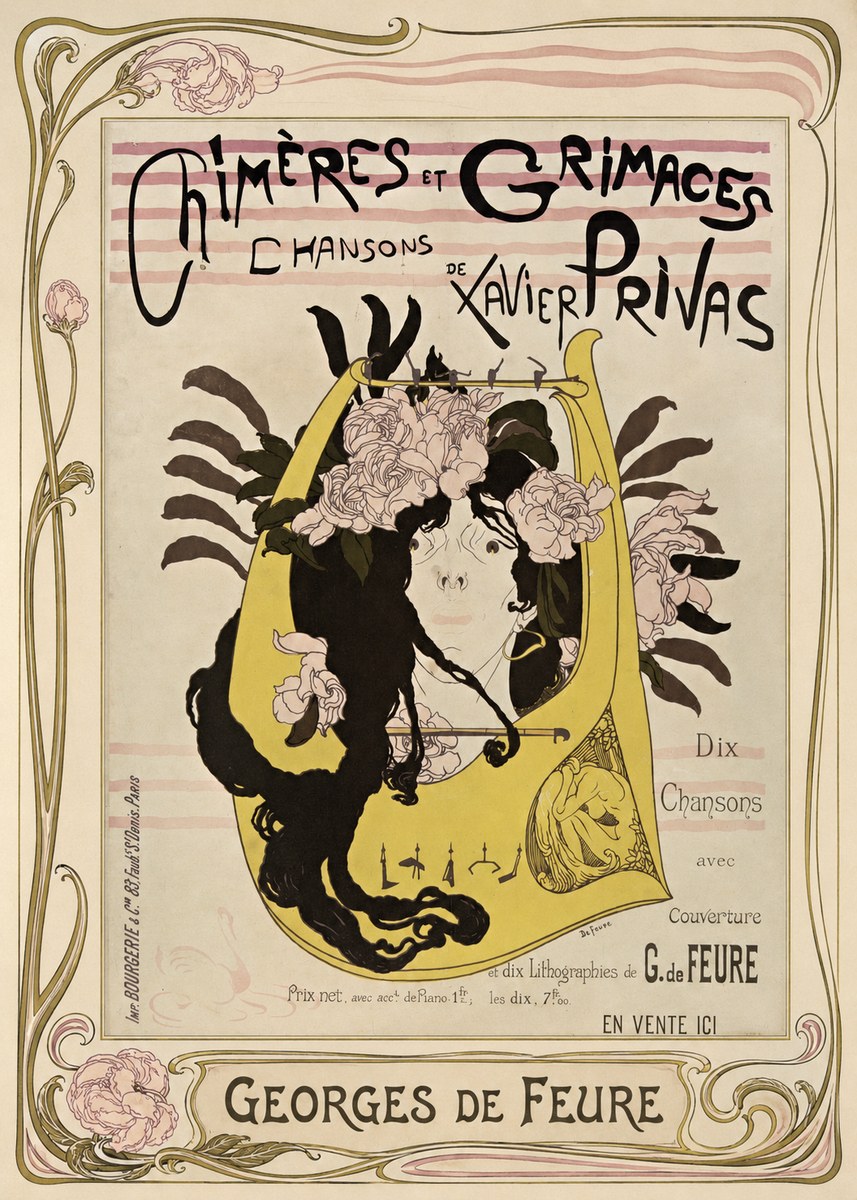 Georges de Feure Chimères Et Grimaces Chansons De Xavier Privas No1 - Affiche