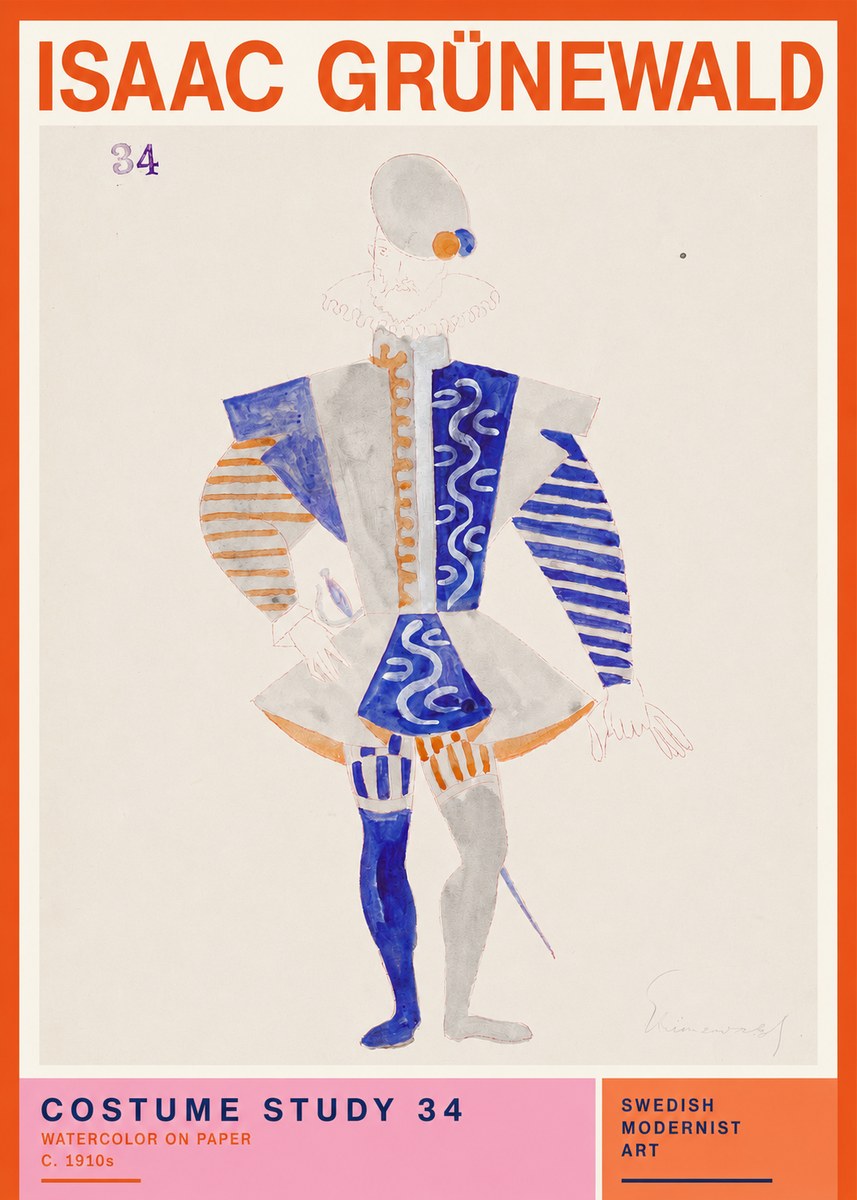 Isaac Grünewald Costume Study 34 No2 - Affiche