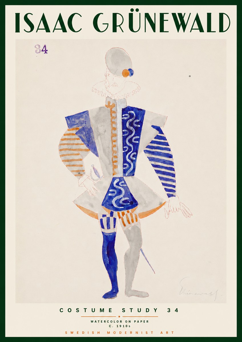 Isaac Grünewald Costume Study 34 No3 - Affiche