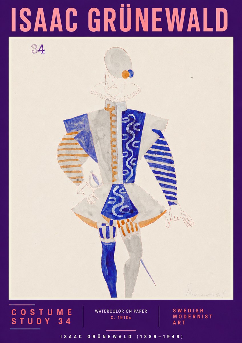 Isaac Grünewald Costume Study 34 No4 - Affiche