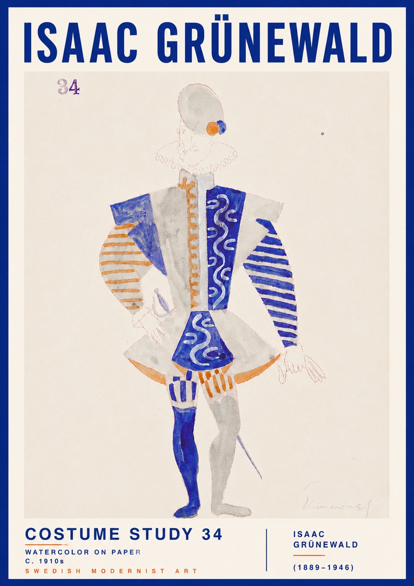 Isaac Grünewald Costume Study 34 No5 - Affiche