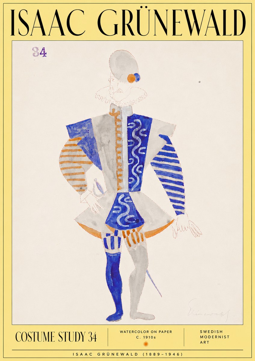Isaac Grünewald Costume Study 34 No6 - Affiche