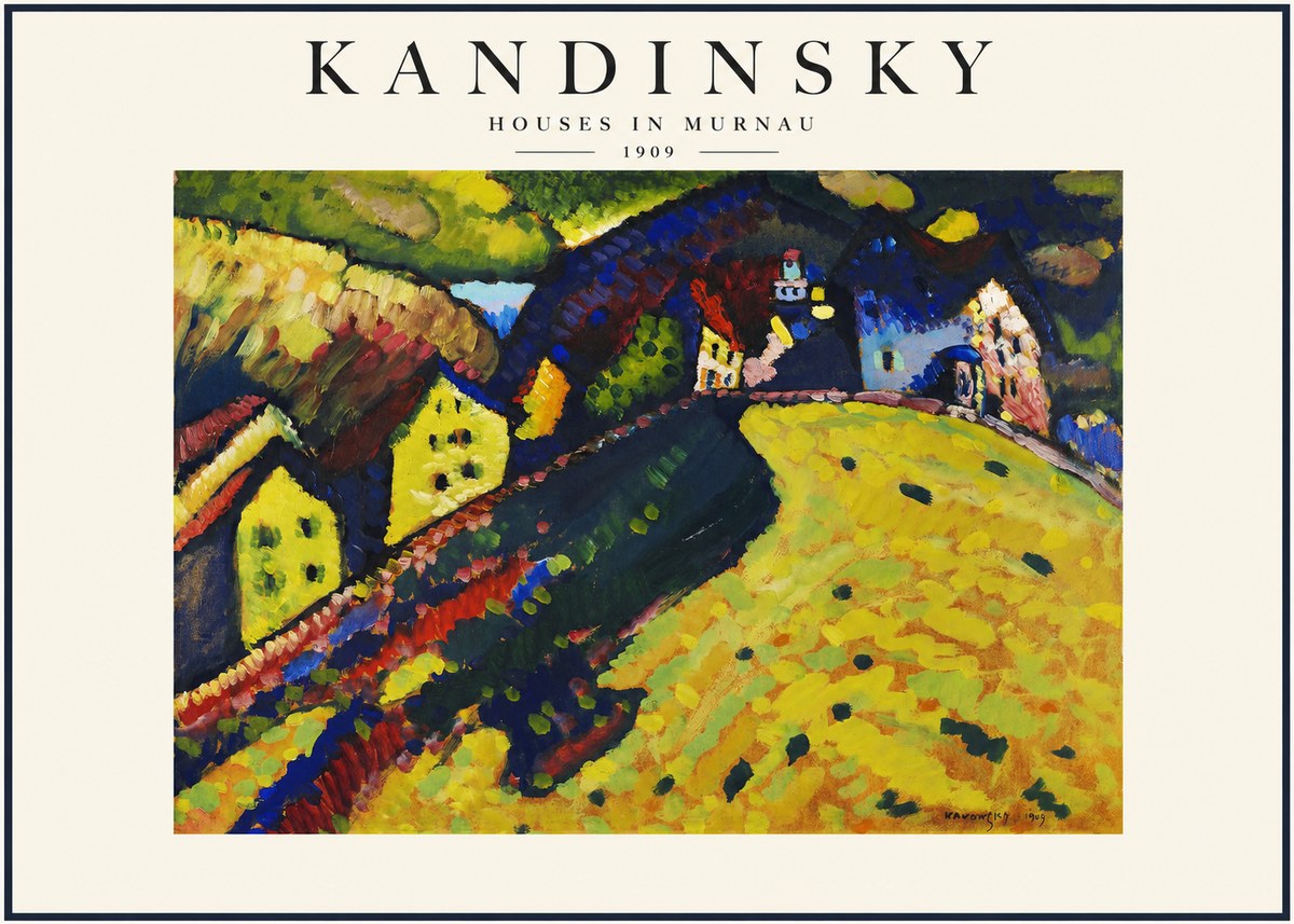 Kandinsky Houses in Murnau No1 - Affiche