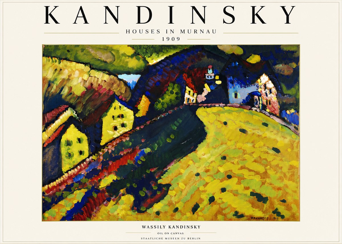 Kandinsky Houses in Murnau No3 - Affiche
