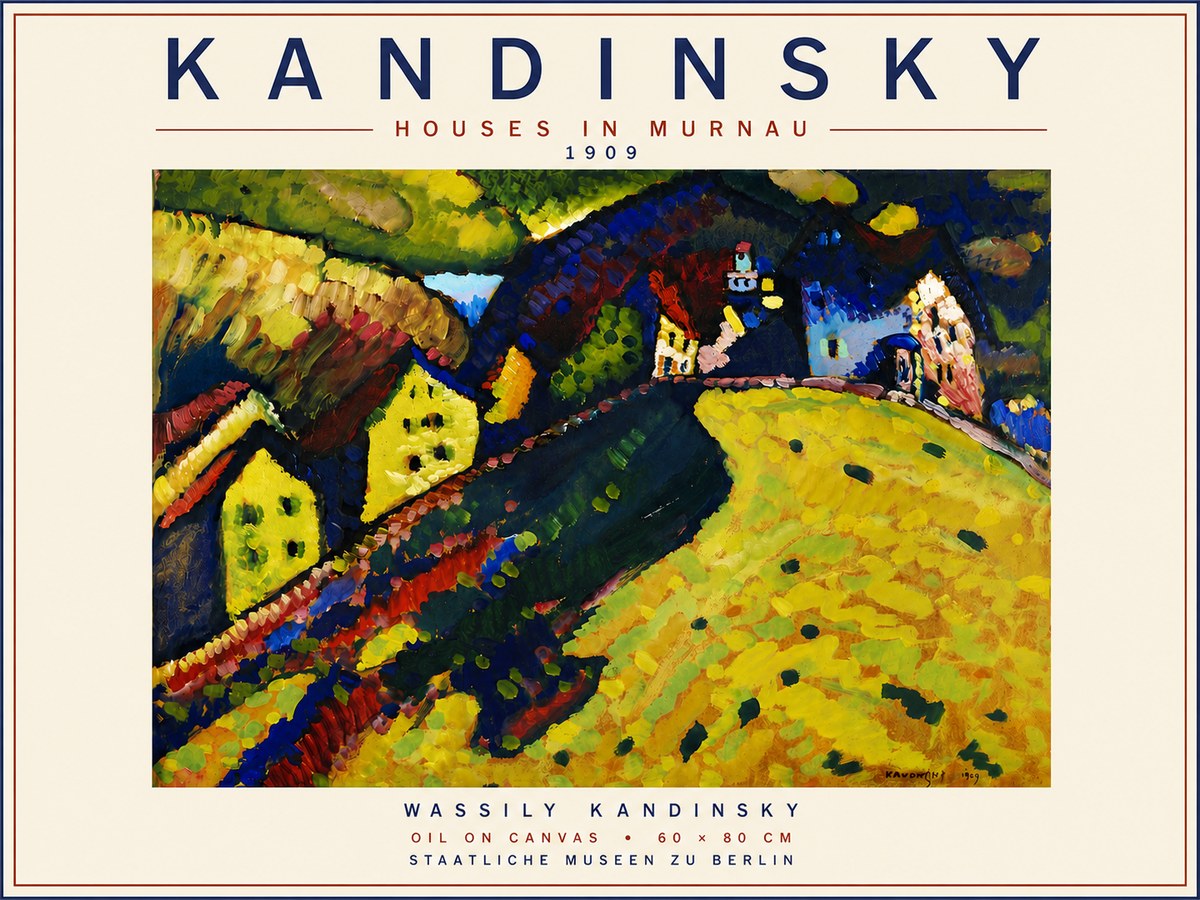 Kandinsky Houses in Murnau No6 - Affiche