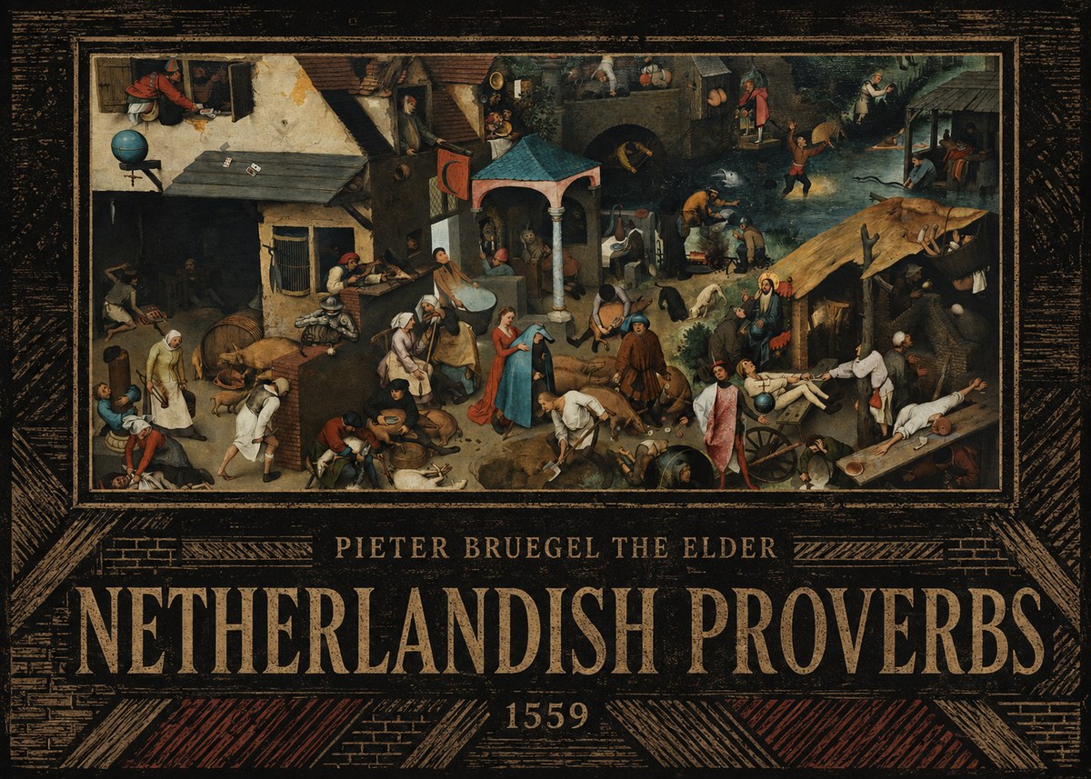 Pieter Bruegel Netherlandish Proverbs III No5 - Affiche