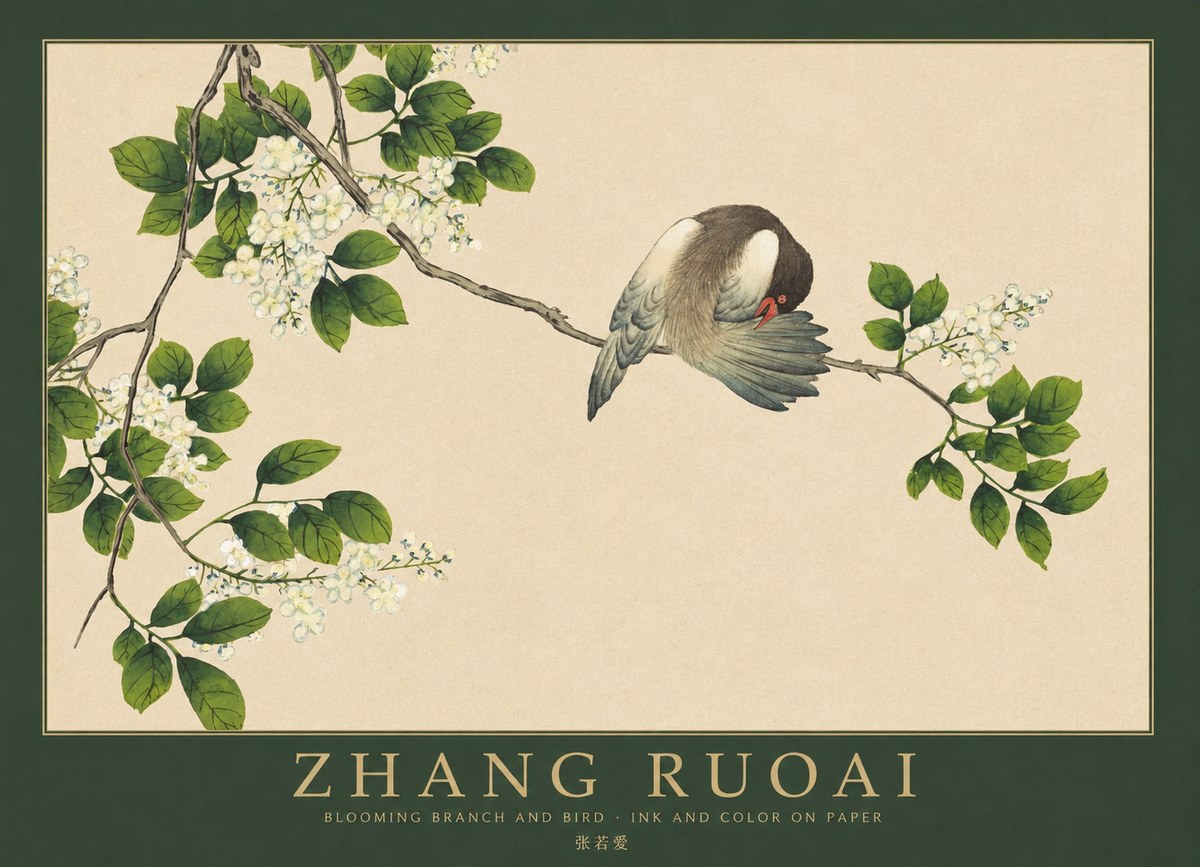 Zhang Ruoai Bird and Blossom No2 - Affiche