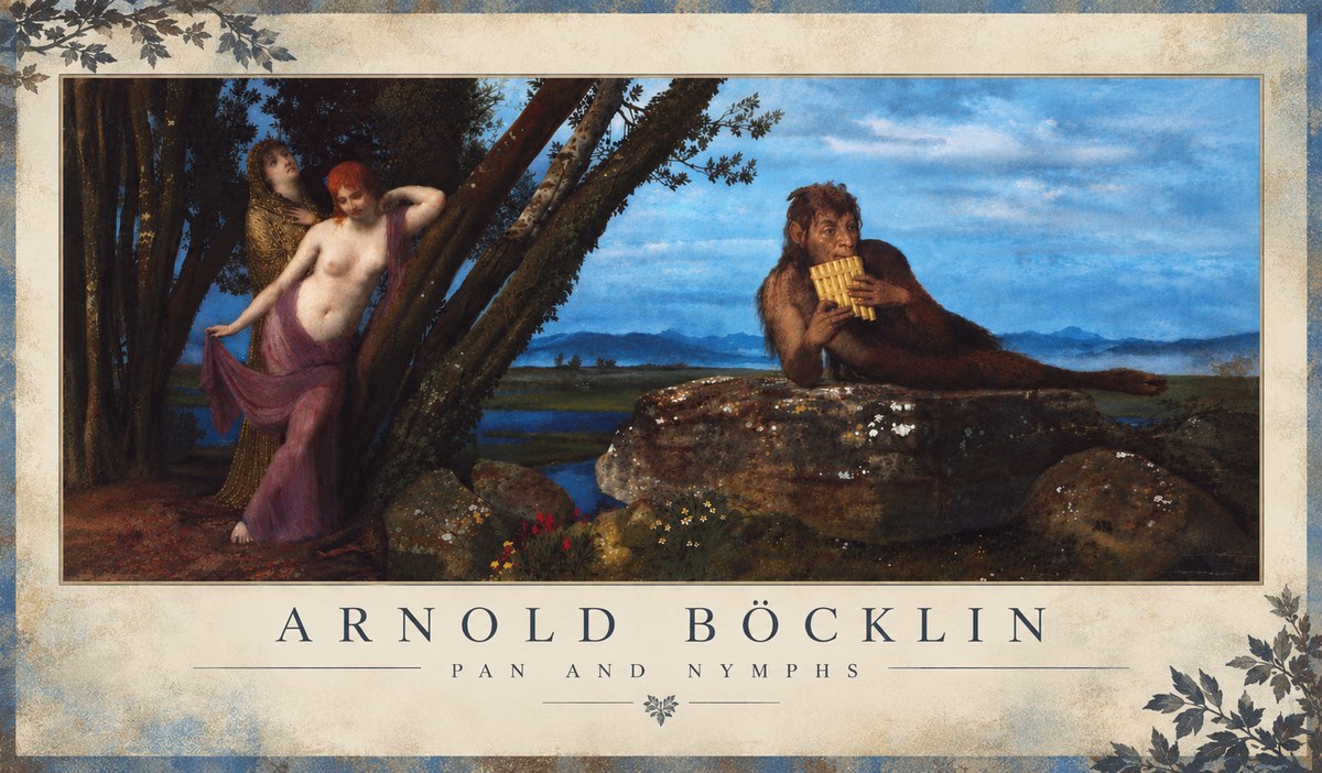 Arnold Böcklin Pan and Nymphs No6 - Affiche