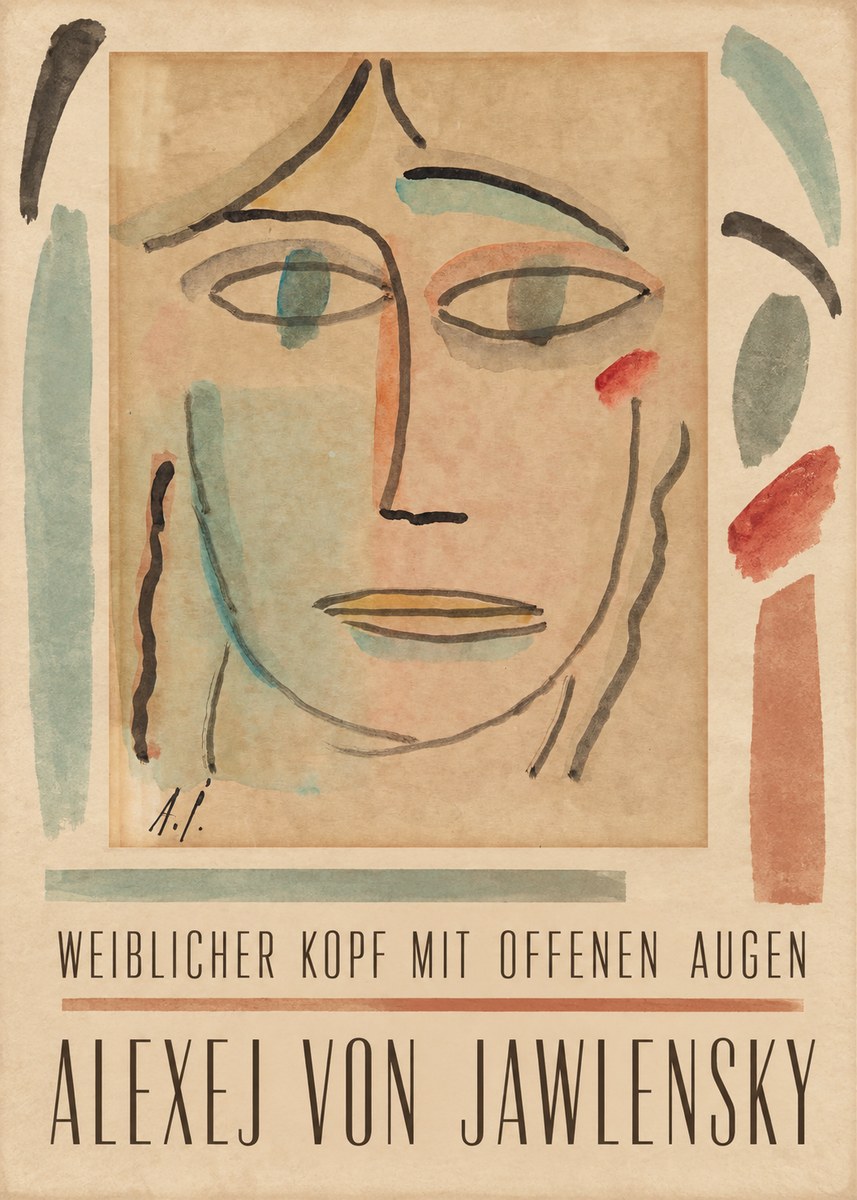 Alexej von Jawlensky Weiblicher Kopf Mit Offenen Augen No2 - Affiche