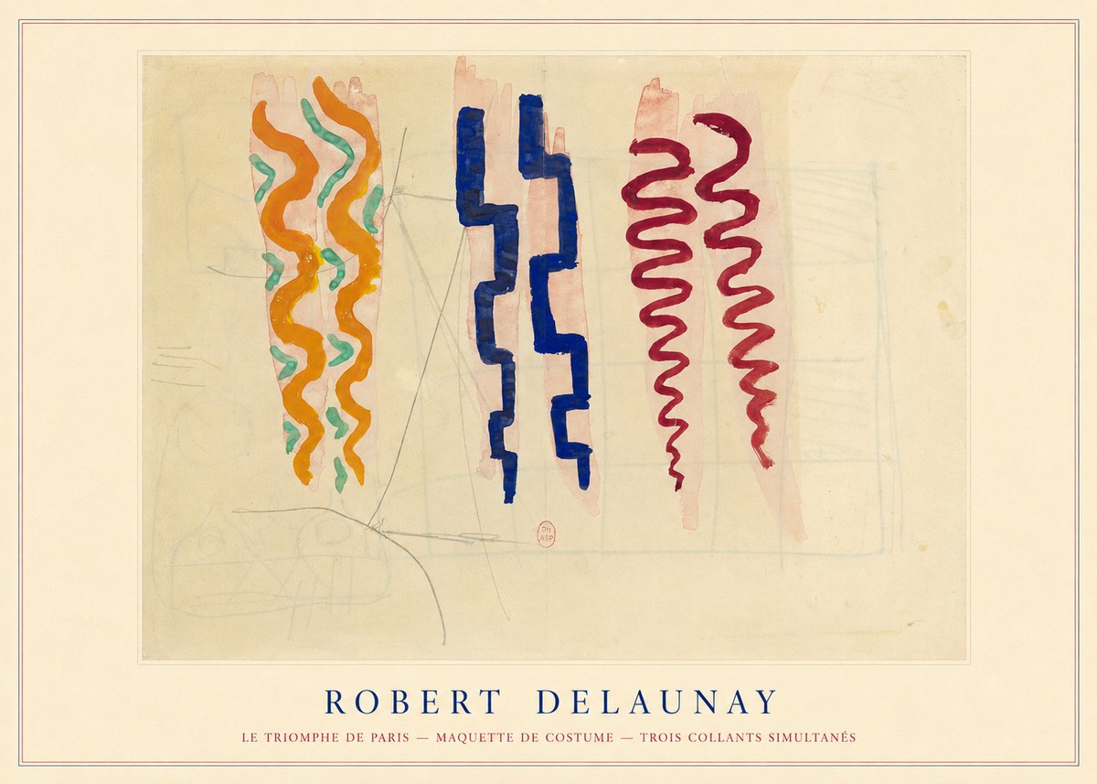 Robert Delaunay Le Triomphe De Paris — Maquette De Costume — Trois Collants Simultanés No3 - Affiche