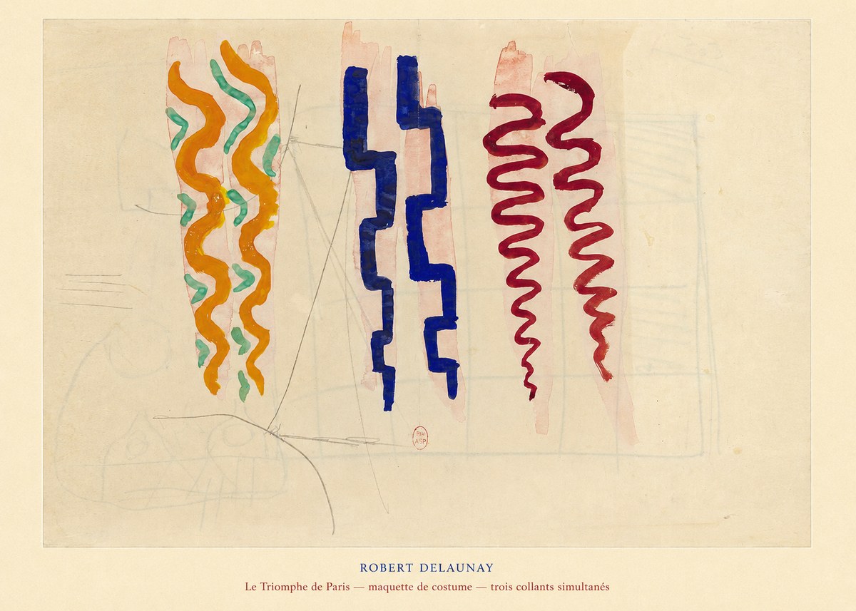Robert Delaunay Le Triomphe De Paris — Maquette De Costume — Trois Collants Simultanés No4 - Affiche