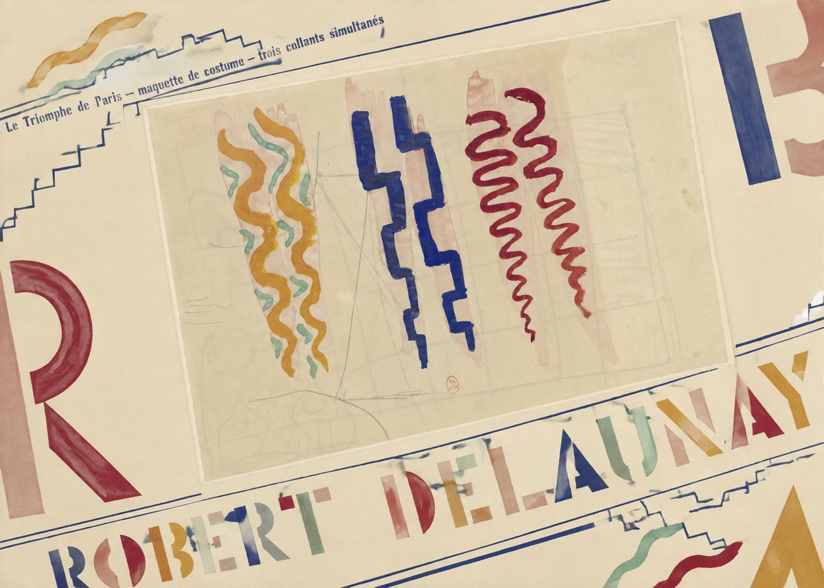 Robert Delaunay Le Triomphe De Paris — Maquette De Costume — Trois Collants Simultanés No6 - Affiche