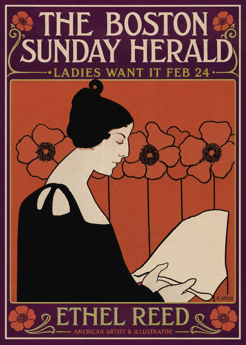 Ethel Reed The Boston Sunday Herald - Ladies Want It Feb 24 No4 - Affiche